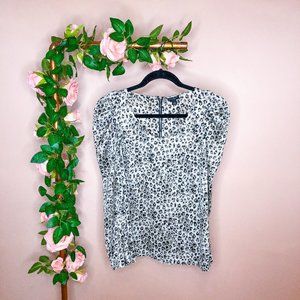 3/$30 Ann Taylor Animal Print Puff Sleeve Blouse